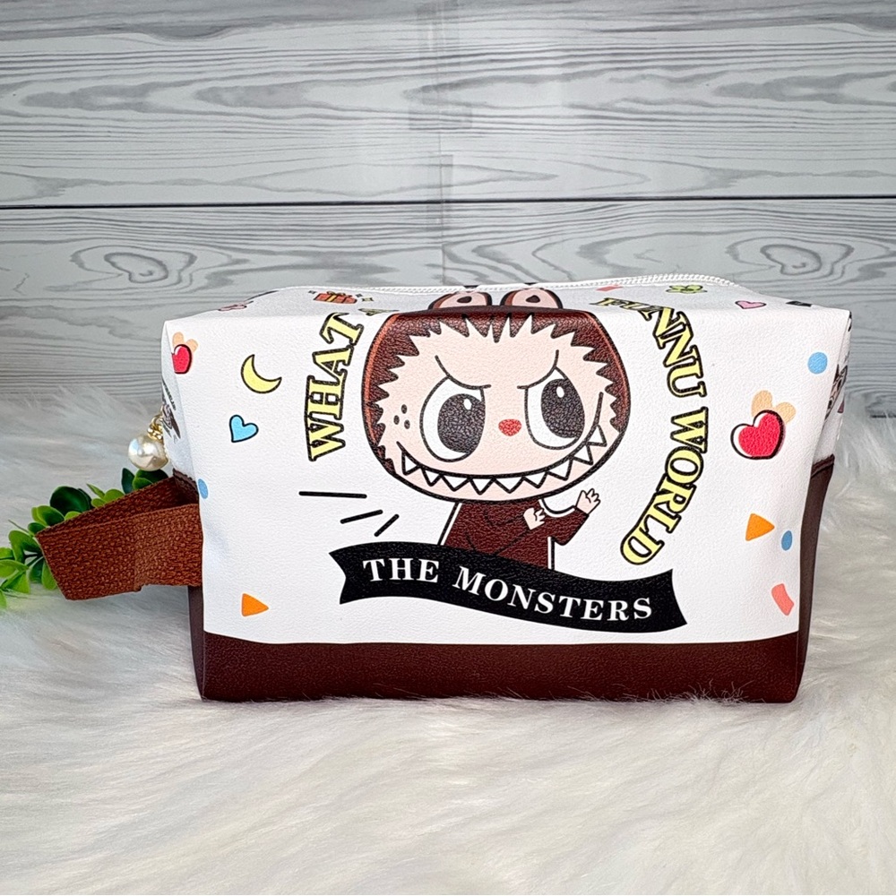 Brown‎ Labubu Large Cosmetic Bag